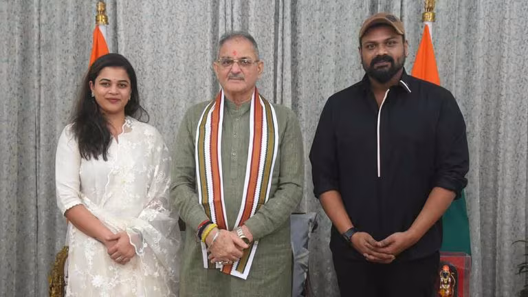 Manoj Manchu, Mounika Bhuma Manchu Meet Himachal Governor Over Cinema and Sports Plans